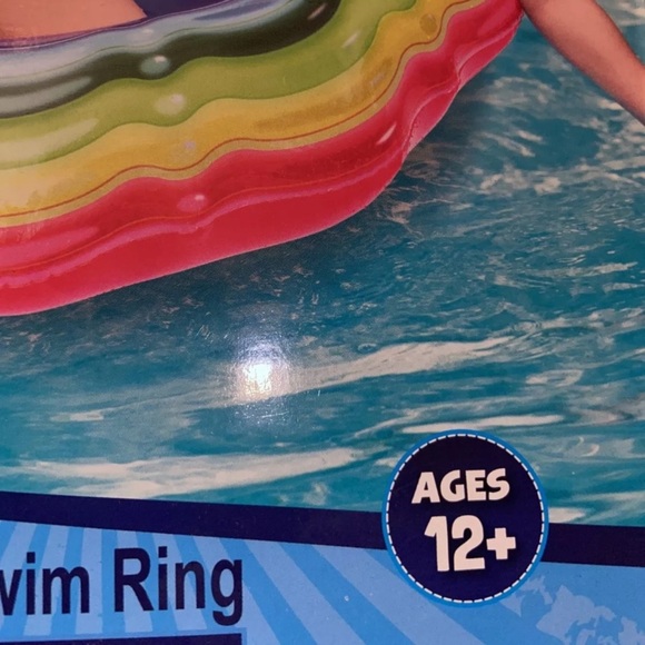 H2O GO Rainbow Ribbon Round Inflatable Pool Tube. - Picture 5 of 5